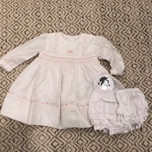 Sarah Louise white Smocked Dress NWT